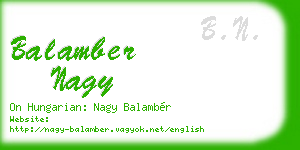 balamber nagy business card